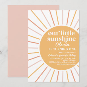 boho onze kleine zonneschijn verjaardagsuitnodigin kaart
