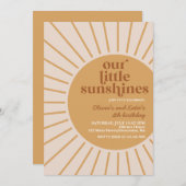 Boho onze kleine zonnetjes verjaardag kaart (Voorkant / Achterkant)