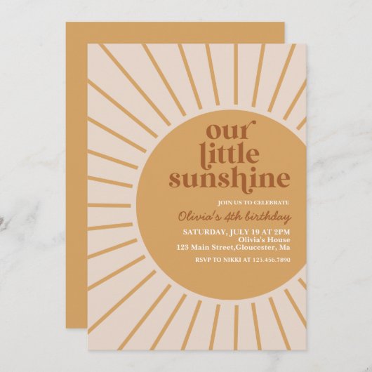 boho onze kleine zonnige verjaardag kaart (Voorkant / Achterkant)