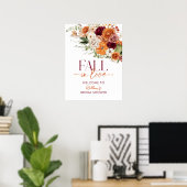 Boho Oogst Herfst Bruiloft Feest Welkomstposter Poster (Thuiskantoor)