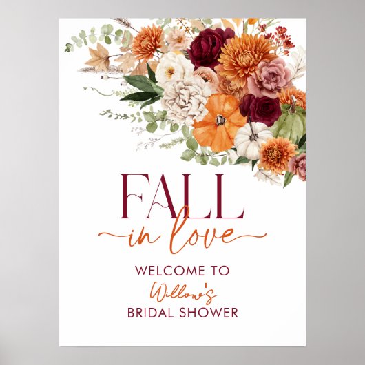 Boho Oogst Herfst Bruiloft Feest Welkomstposter Poster (Voorkant)