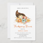 Boho oogst Herfst pompoen Thanksgiving diner Kaart (Voorkant)
