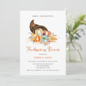 Boho oogst Herfst pompoen Thanksgiving diner Kaart (Staand voorkant)