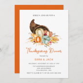 Boho oogst Herfst pompoen Thanksgiving diner Kaart (Voorkant / Achterkant)