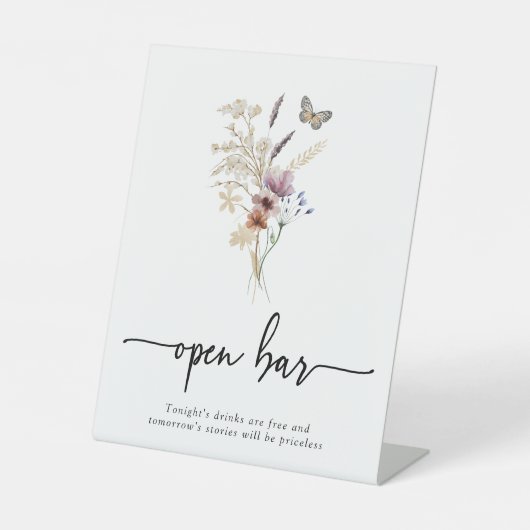 Boho Open Bar Reclamebord Met Voetstuk (Voorkant)