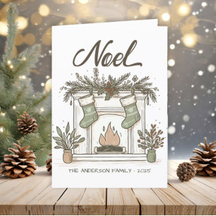 Boho Openhaard Sinterklaassokken Rustieke Aardtint Feestdagen Kaart