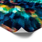 Boho Oranje blauw kleurig Hippie Tabby Cat Poster (Hoek)