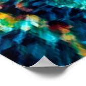 Boho Oranje Blauwe Kleurrijke Hippie Tabby Kat Poster (Hoek)