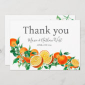 Boho Oranje Bloesem bruiloft Dank u Bedankkaart (Voorkant / Achterkant)