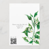 Boho Oranje Bloesem QR Code Trouwen Informatiekaartje (Achterkant)