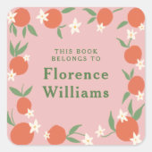 Boho Oranje Blossom bookplate sticker (Voorkant)
