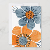 Boho Oranje Blossom Floral Wedding Save The Date (Achterkant)