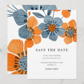 Boho Oranje Blossom Floral Wedding Save The Date (Voorkant / Achterkant)