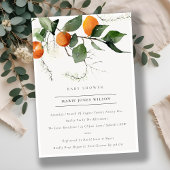 Boho Oranje Blossom Foliage Baby shower Invite Bedankkaart