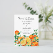 Boho Oranje Blossom Save the Date Briefkaart (Staand voorkant)
