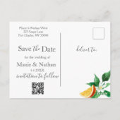 Boho Oranje Blossom Save the Date Briefkaart (Achterkant)