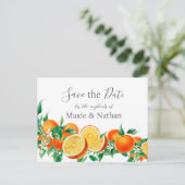 Boho Oranje Blossom Save the Date Briefkaart (Staand voorkant)