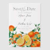 Boho Oranje Blossom Save the Date Vellum Uitnodigingen (Voorkant)