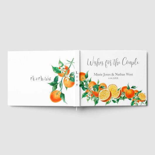 Boho Oranje Blossom Wedding Gastenboek (Volledig)