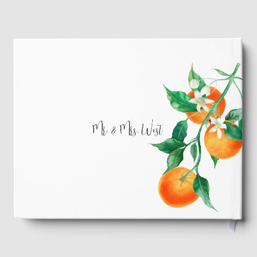 Boho Oranje Blossom Wedding Gastenboek (Achterkant)