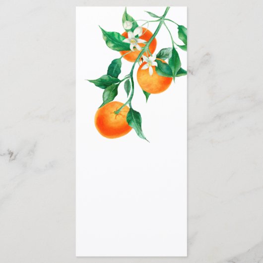 Boho Oranje Blossom Wedding Menu (Achterkant)