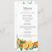 Boho Oranje Blossom Wedding Menu (Voorkant / Achterkant)