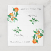 Boho Oranje Blossom Wedding Plaatskaartje (Buitenkant ongevouwen)