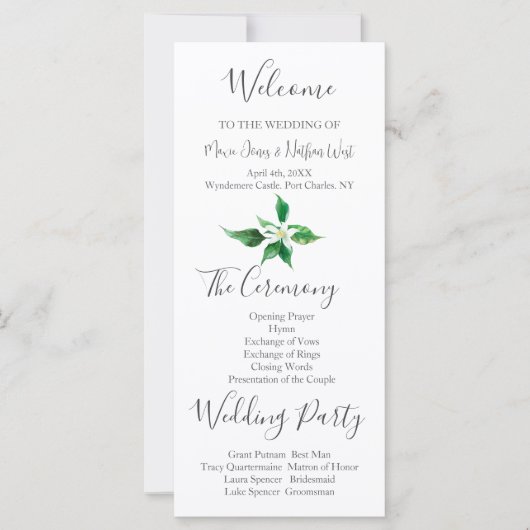 Boho Oranje Blossom Wedding Programma (Voorkant)