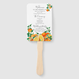 Boho Oranje Blossom Wedding Programma Handwaaier
