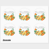 Boho Oranje Blossom Wedding Ronde Sticker (Vel)