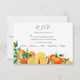 Boho Oranje Blossom Wedding RSVP Kaartje