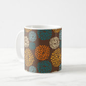 Boho Oranje Bruine Retro Polka Dots Kleurrijk Koffiemok (Voorkant links)