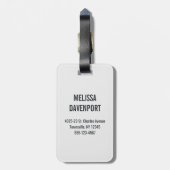 Boho Oranje Camera & Floral Bouquet Waterverf Bagagelabel (Achterkant verticaal)