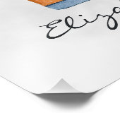 Boho Oranje Camera & Floral Bouquet Waterverf Foto Afdruk (Hoek)