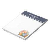 Boho Oranje Camera & Floral Bouquet Waterverf Notitieblok (Linkerzijde)