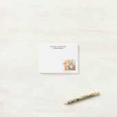 Boho Oranje Camera & Floral Bouquet Waterverf Post-it® Notes (Op bureau)