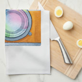 Boho Oranje Camera & Floral Bouquet Waterverf Theedoek (Quarter Fold)