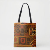 Boho Oranje en Bruin Tote Bag (Voorkant)