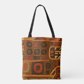 Boho Oranje en Bruin Tote Bag (Achterkant)
