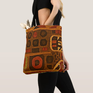 Boho Oranje en Bruin Tote Bag
