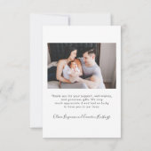 Boho Oranje Floral Two Photo Baby shower Message Bedankkaart (Achterkant)