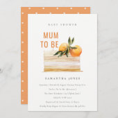 Boho Oranje Fruit Cake Baby shower Invite Bedankkaart (Voorkant / Achterkant)