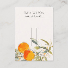 Boho Oranje Fruit Waterverf Haarspeld Clip Display Visitekaartje