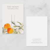 Boho Oranje Fruit Waterverf Haarspeld Clip Display Visitekaartje (Voorkant / Achterkant)