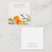 Boho Oranje Fruitige Waterverf Oorbel Stud Display Vierkante Visitekaartje (Voorkant / Achterkant)