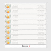 Boho Oranje gastenwrap rond adreslabel Sticker (Vel)