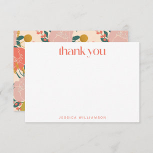 Boho Oranje Groen Botanisch Aangepast Vrijgezellen Bedankkaart