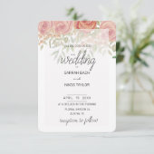 Boho Oranje Lichte en Blush Rozen Waterverf Kaart (Staand voorkant)