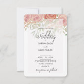 Boho Oranje Lichte en Blush Rozen Waterverf Kaart (Voorkant)