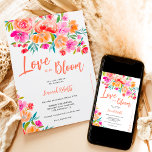 Boho oranje liefde is in bloei bloesem vrijgezelle kaart<br><div class="desc">Boho oranje liefde is in bloei bloemenbruids doucheuitnodiging met  handgeschilderde sinaasappel,  roze en gele waterverf illustratie met een modern elegant script lettertype gezegde Love is in bloei,  met bohemian groen gebladerte. Perfect voor de lente,  zomer buiten tuin bruids of bruiloft.</div>